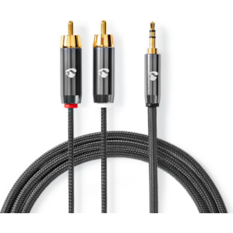 Kabelis Nedis AUX 3.5mm - 2x RCA 2m