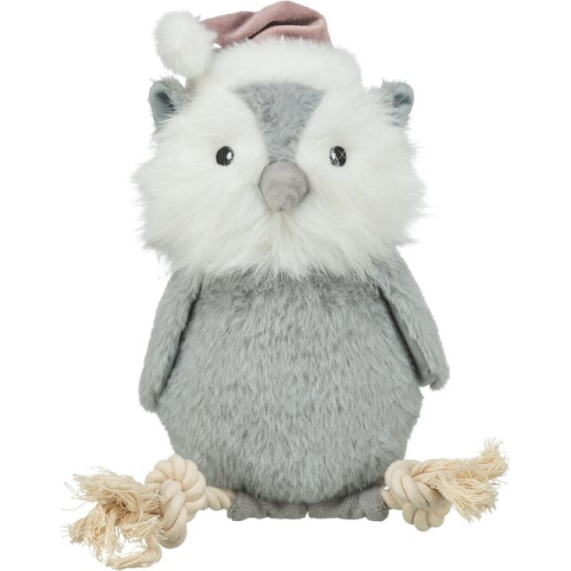 Trixie Plī&scaron;a rotaļlieta - Trixie Xmas owl with rope, plush|rope, 31 cm
