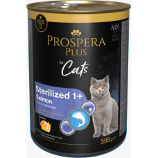 Prospera Plus Konservi kaķiem – Prospera Plus Cat, Meat Paté Sterilized 1+, Salmon with Whitefish, 395 g