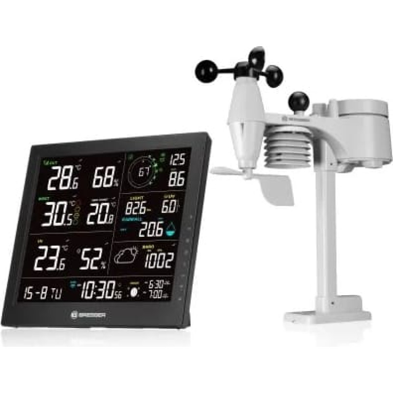 BRESSER 8-in-1 MeteoTemp JW Wi-Fi mājas meteoroloģiskā stacija