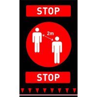 Hendi IEGŪSTIET 900 mm ATTĀLUMU brīdinājuma grīdas paklājiņš