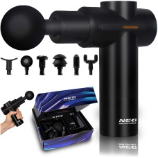 Neo-Sport Ķermeņa masāžas pistoles masieris ar 6 stiprinājumiem NS-504 melns