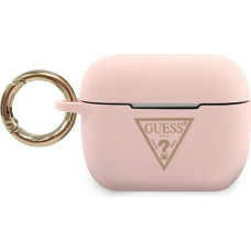 Guess GUACAPLSTLPI AirPods Pro cover pink Silicone Triangle Logo
