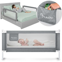 Nukido Drošības barjera gultai, drošības vārtiņi, slēdzene, 160 cm, NK-227, pelēka
