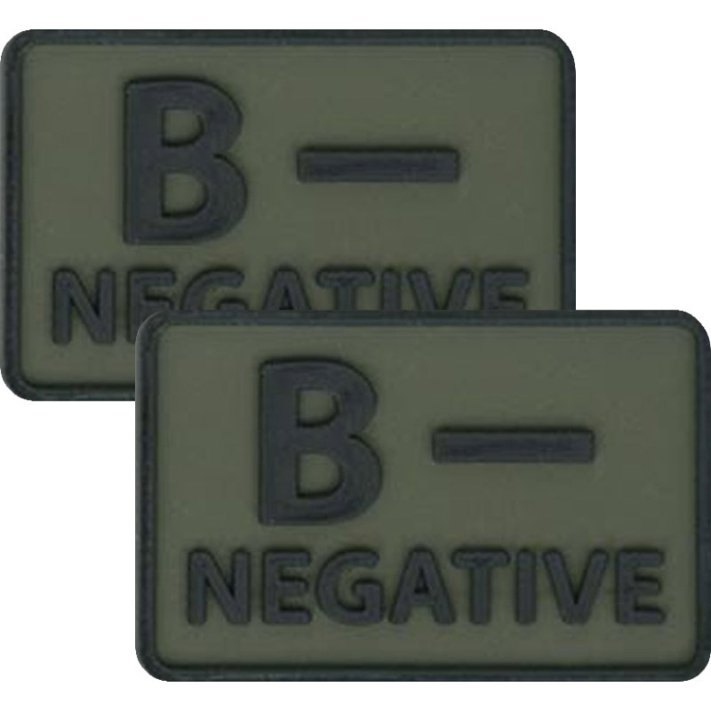 Helikon - PVC plāksteri - asinsgrupa - B - NEG - olīvzaļi - 2 gab.