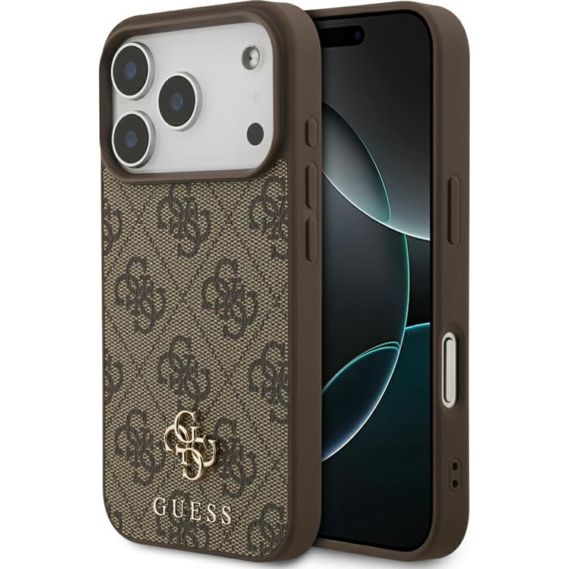 Guess 4G Small Classic Logo MagSafe case for iPhone 17 Pro brown