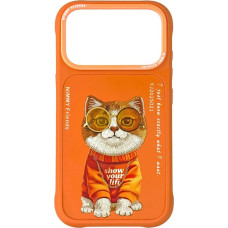 Nimmy Etui Nimmy Glasses Cool Cat do iPhone 17  Pro Max pomarańczowy