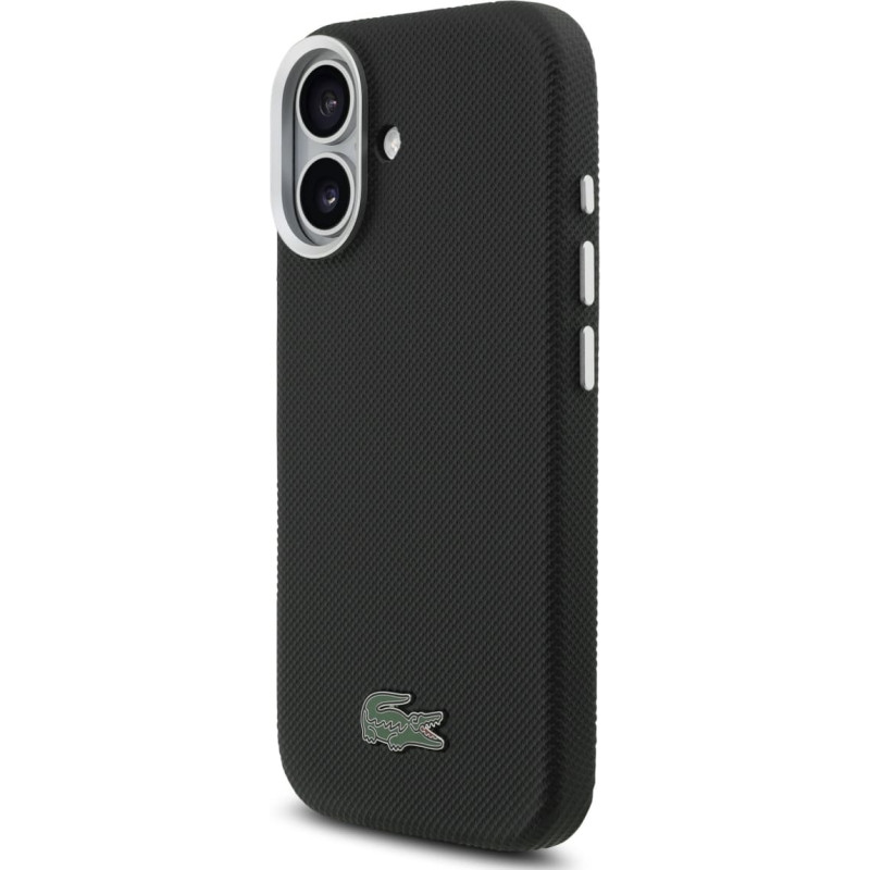 Lacoste Iconic Petit Pique Metal Logo MagSafe Case for iPhone 17 Black