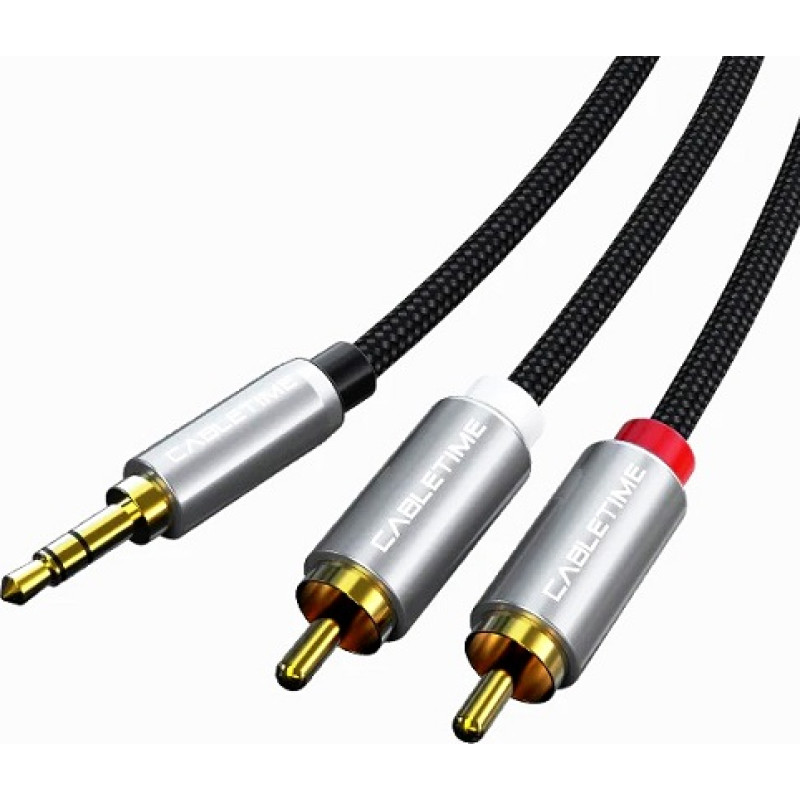 Cabletime Audio kabelis 3,5 mm - 2 x RCA, 3 m