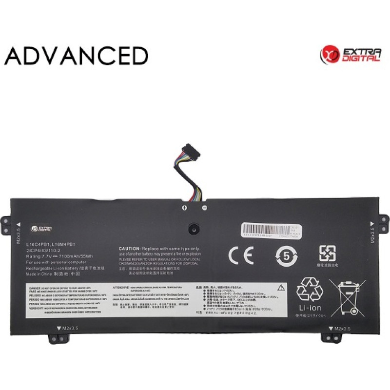 Extradigital Klēpjdatora akumulators LENOVO L16C4PB1, 7100mAh, Extra Digital Advanced