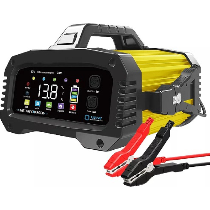 Hismart Pilnībā automātisks svina-skābes / LiFePO4 akumulatoru lādētājs, 12 V 25 A / 24 V 15 A