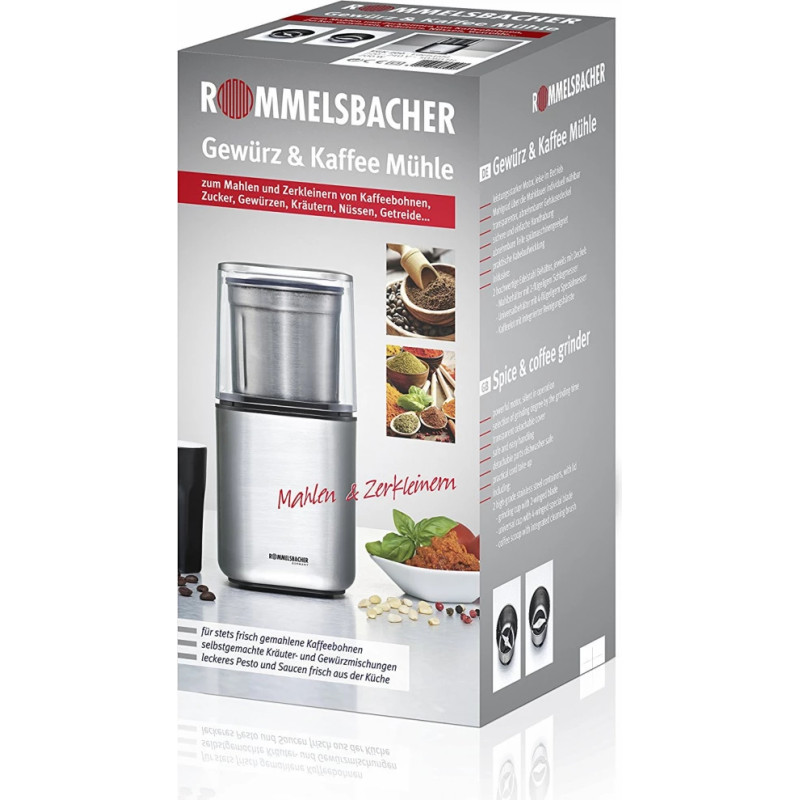 Rommelsbacher Spice Coffee Grinder stainless steel silver EGK 200 (EGK 200)