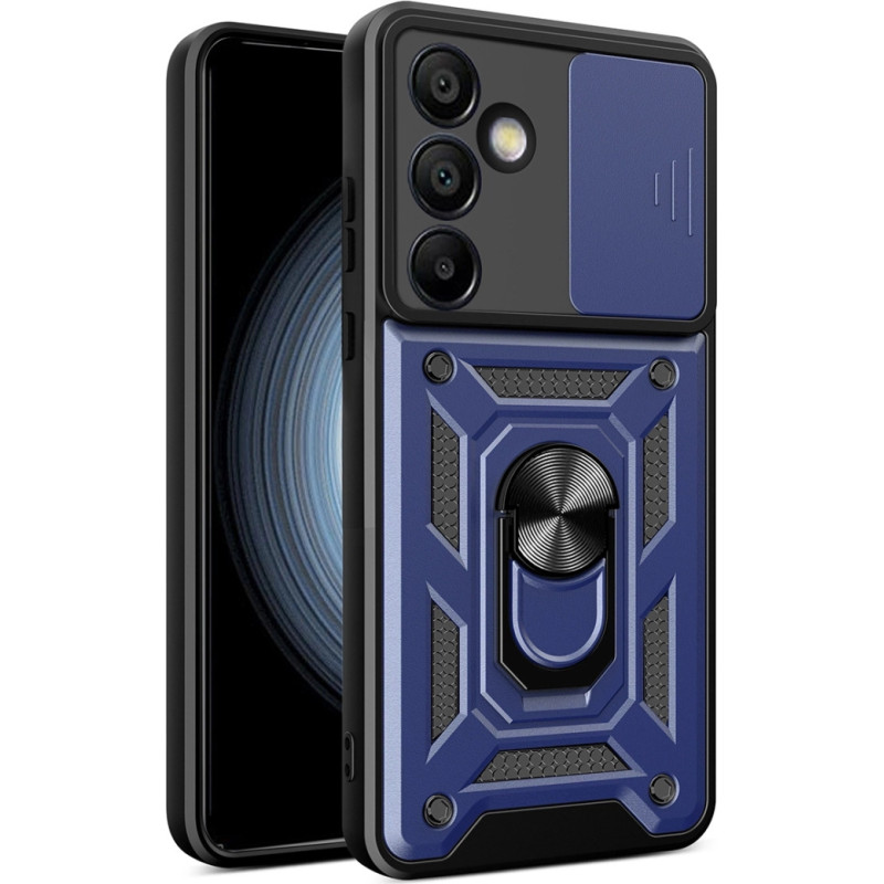 Hurtel Bruņots maciņ&scaron; ar statīvu un kameras pārsegu priek&scaron; Samsung Galaxy A56 Hybrid Armor Camshield - zils