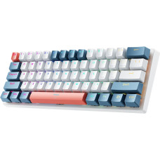 Machenike K500-B61 Wired Mechanical Gaming Keyboard with Backlight, Red Switch - White and Blue