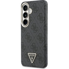 Guess PU Leather 4G Strass Triangle Logo Gold Frame Magnetic Case for Samsung Galaxy S26 Black