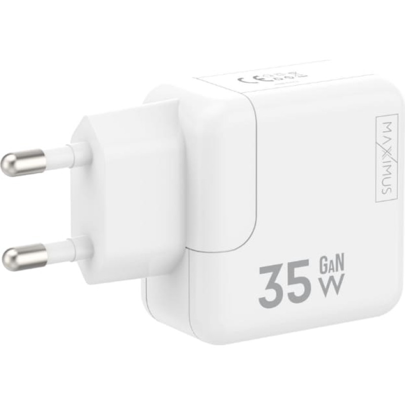 Maxximus WALL CHARGER MX BURST GaN PD 35W, 2xUSB-C + C|LIGHTNING PD CABLE 20W  WHITE