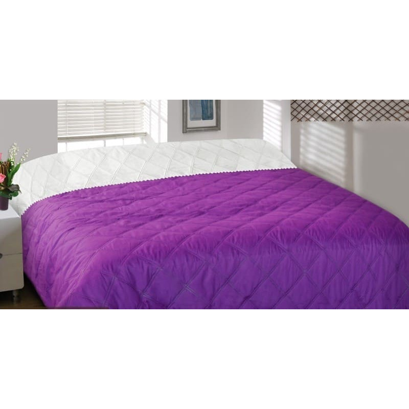 Divpusējs gultas pārklājs Tereska 70x150 Violet+Ecru