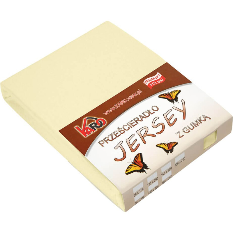 Džersijai pieguļošs palags 90x200 krēms 003 biezs 150g/m2