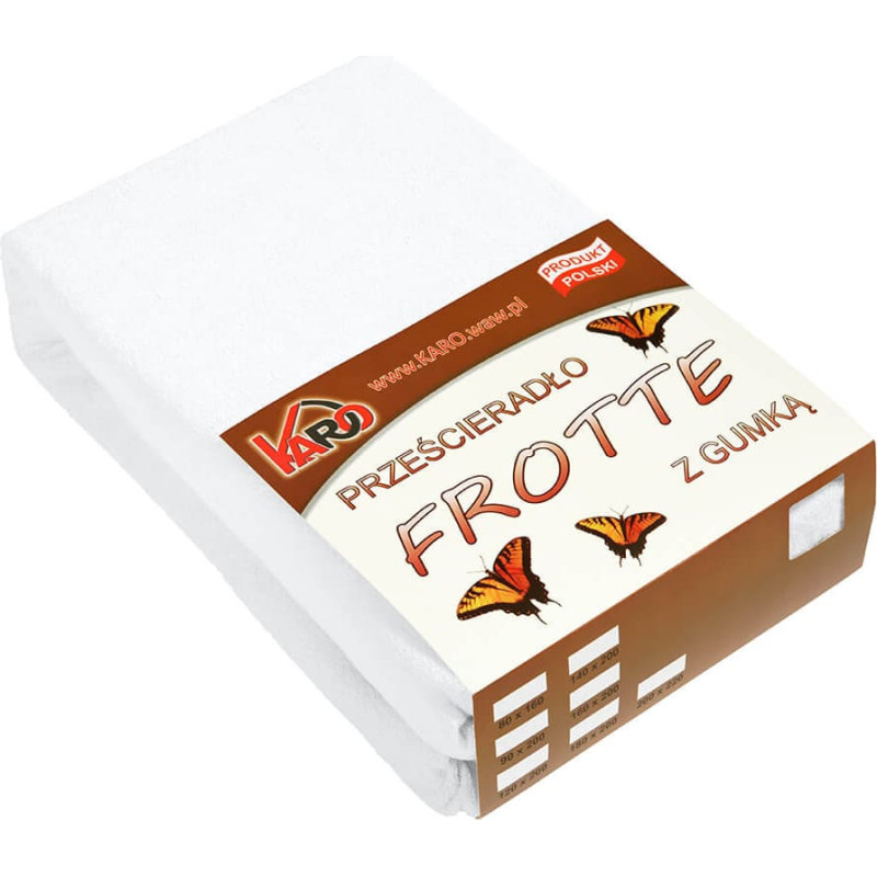 Frotē pieguļošs palags 200x200 balts 001 biezs 200g/m2