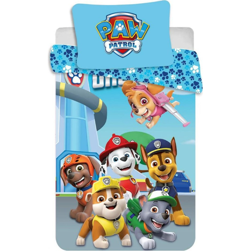Kokvilnas gultasveļa 100x135 Paw Patrol 7520 team Paw blue