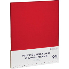 Kokvilnas palags 220x200 sarkans vienkāršs Simply