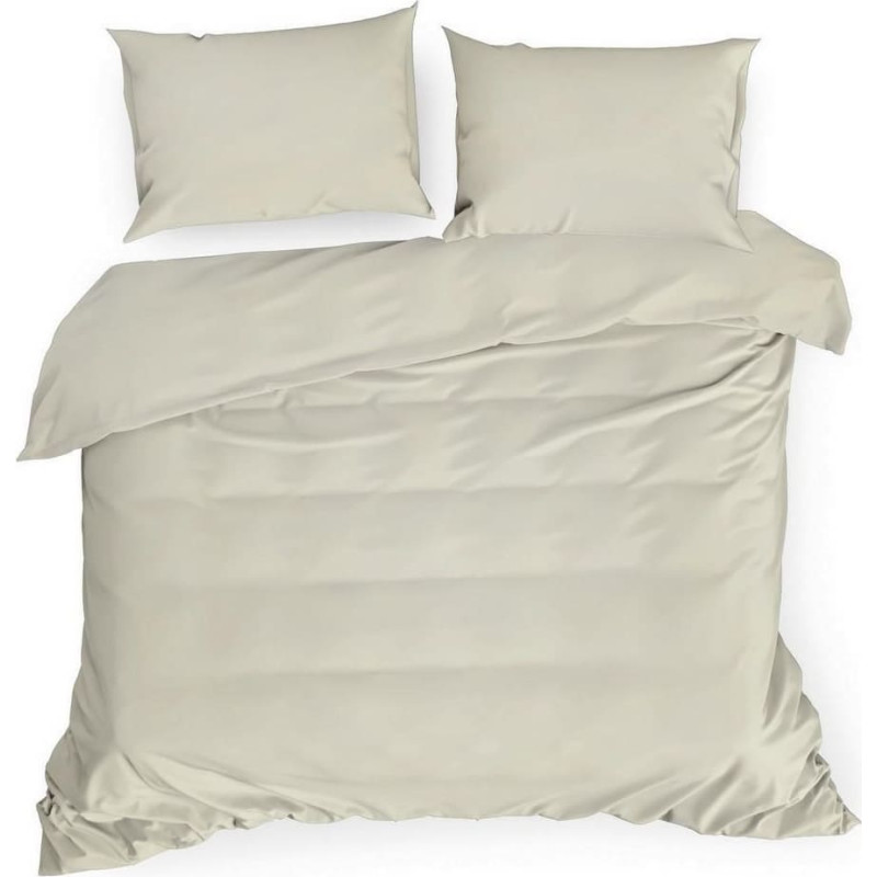 Satīna gultasveļa 160x200 bēša vienkrāsaina Nova 3