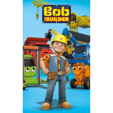 Bērnudārza dvielis 30x50 Bob the Builder 8343 celtnis ekskavators zils bērnu kokvilna