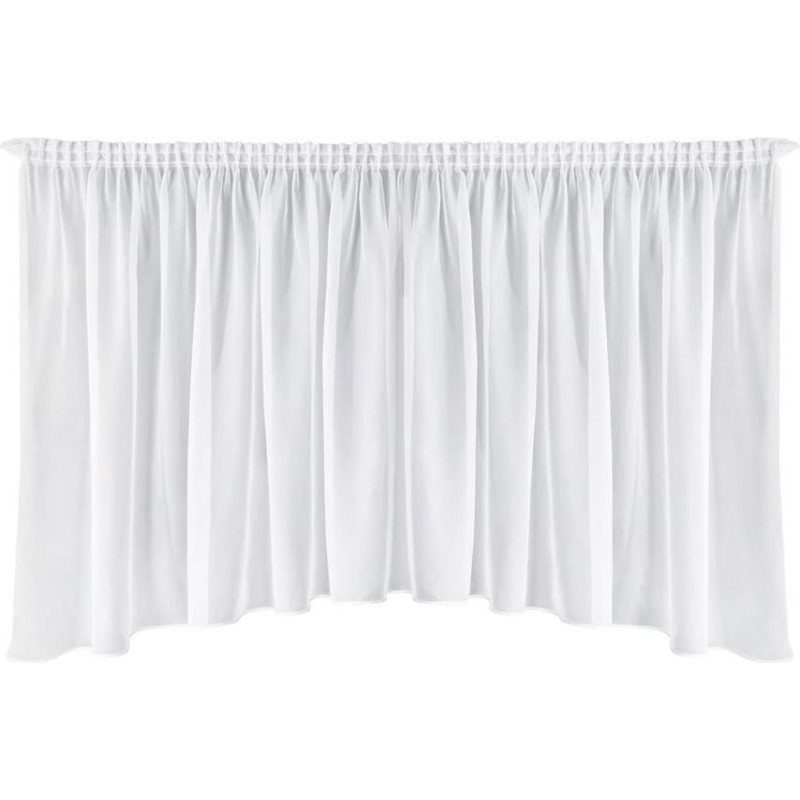 Aizkars 400x145 Aga 3 balts voile īss asimetrisks gatavs uz lentes