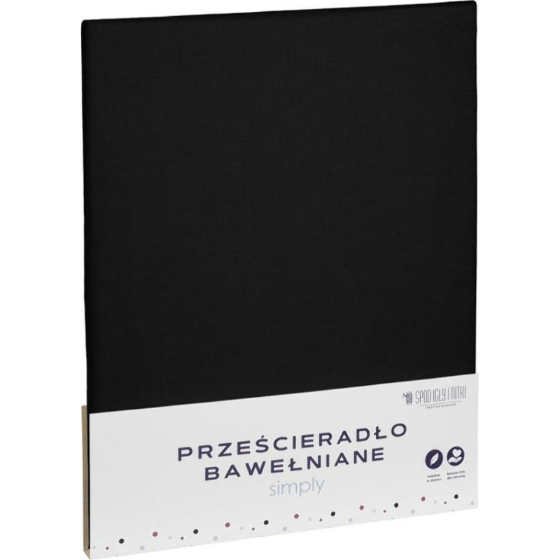 Kokvilnas palags 220x240 vienkāršs melns Vienkārši