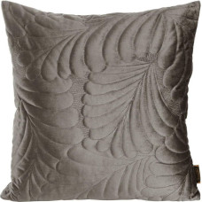 Dekoratīvā spilvendrāna 45x45 Ria 4 bēšas tumši velūra lapas