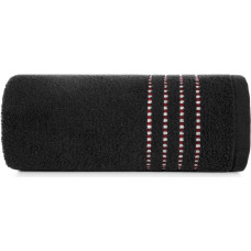 Frotē dvielis 70x140 Fiore melns 500g/m2 dekorēts ar apmalīti plānu svītru veidā