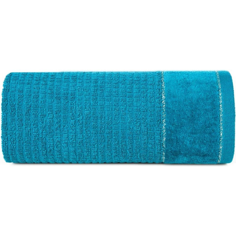 Towel Glory 2 70x140 tumši tirkīza ar velūra apmali un sudraba pavedienu 500g/m2 frotē audums