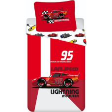 Kokvilnas gultas veļa 140x200 Cars Cars 8353 I am speed Lightning McQueen spilvendrāna 70x90 sarkana bērniem