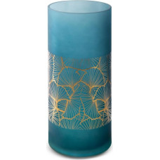 Vāze 15x35 Musa 3 tumši zelta ginkgo lapas mākslas stiklā Limited Collection