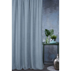 Aizkars 140x250 Palermo 3 zils gatavs ar starplikām no mīksta auduma ar smalku audumu Terra Collection