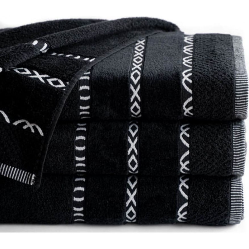 Džino dvielis 30x50 melns 86 550g/m2 frotē