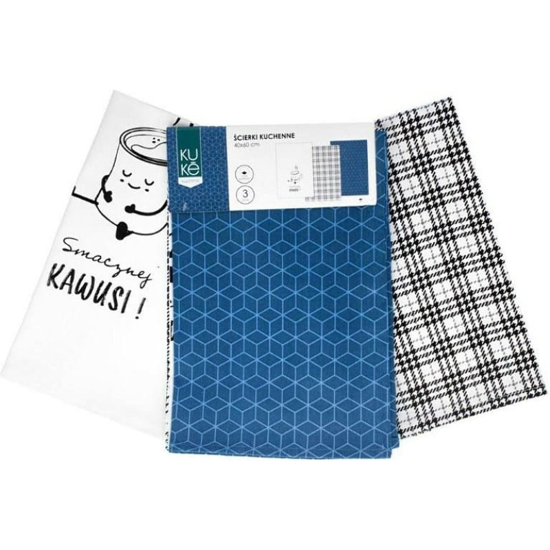 Virtuves lupatu komplekts 3gab 40x60 kawausia kokvilnas Kuke