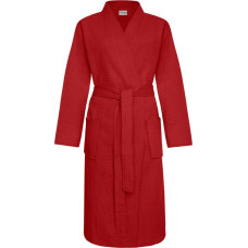 Red Waffle Robe S/M Cotton Gofer