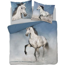Kokvilnas gultas veļa 220x200 zirgs 3734 A 2 spilvendrānas 70x80 Holland Natura 69