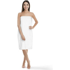 Pareo L/XL sieviešu pirts dvielis balts kokvilnas frotē