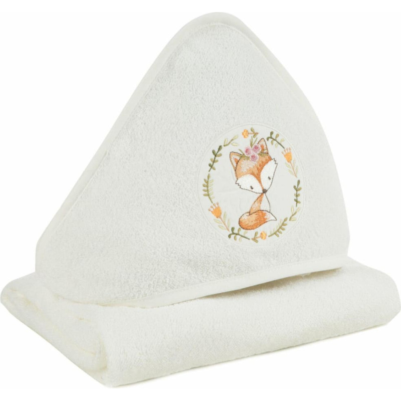 Bērnu vannas dvielis 100x100 Baby 44 Fox dvielis ar kapuci 350g/m2