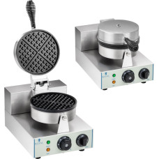 Royal Catering Apaļa vienvietīga TEFLON vafeļu dzelzs ar diametru 18,5 cm