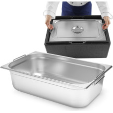 Hendi Ēdinā&scaron;anas konteiners GN 1/1 ar izvelkamiem rokturiem 530x325x200mm 28L 817155