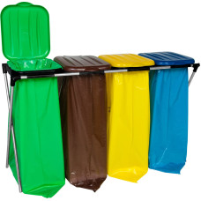 Gsg24 Statīvu turētājs 120L atkritumu maisiem &scaron;ķiro&scaron;anai - 4 veidu atkritumi