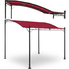 Uniprodo Dārza jumta brīvi stāvoša lapene 2,6 x 3 x 2,5 m sarkana