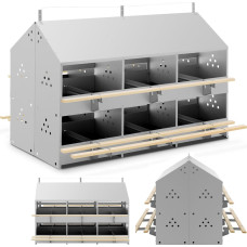 Wiesenfield Tērauda ligzdas vistām, pīlēm, mājputniem, 12 vietas + 24 paklājiņi