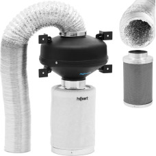 Hillvert Ventilācijas komplekts ventilatora oglekļa filtrs 30 cm ventilācijas caurule dia. 100mm 10m