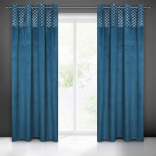 Aizkars 140x250 lazdu tumši zili sudraba velūra dimanti, kas ir gatavi uz starplikām