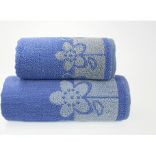 Dvielis Paloma 2 70x140 zili ziedi 450g/m2