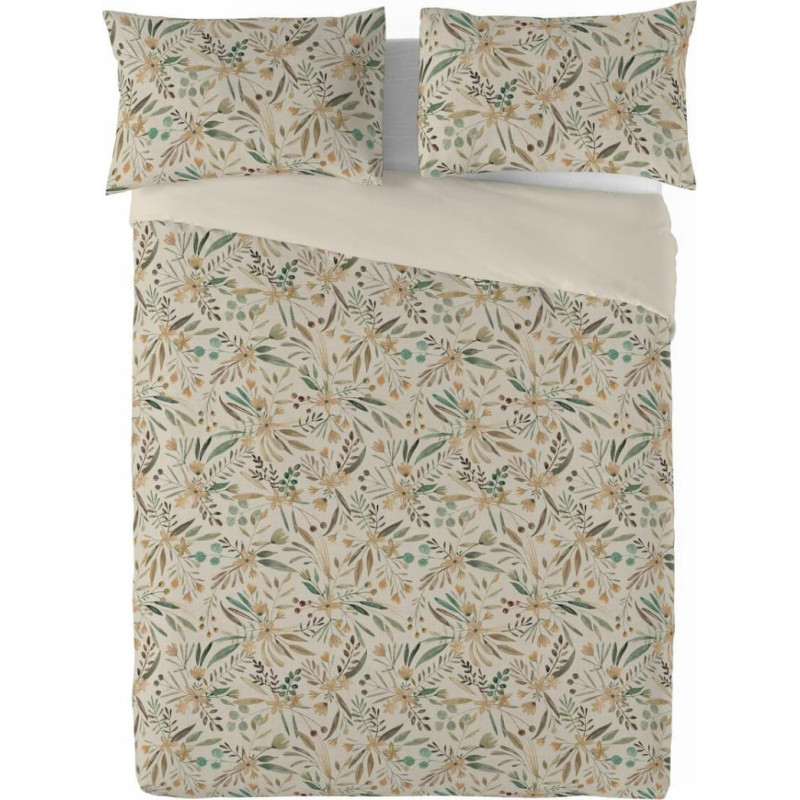 Lina gultasveļa 220x200 Lina 06 bēšas krāsas lapas